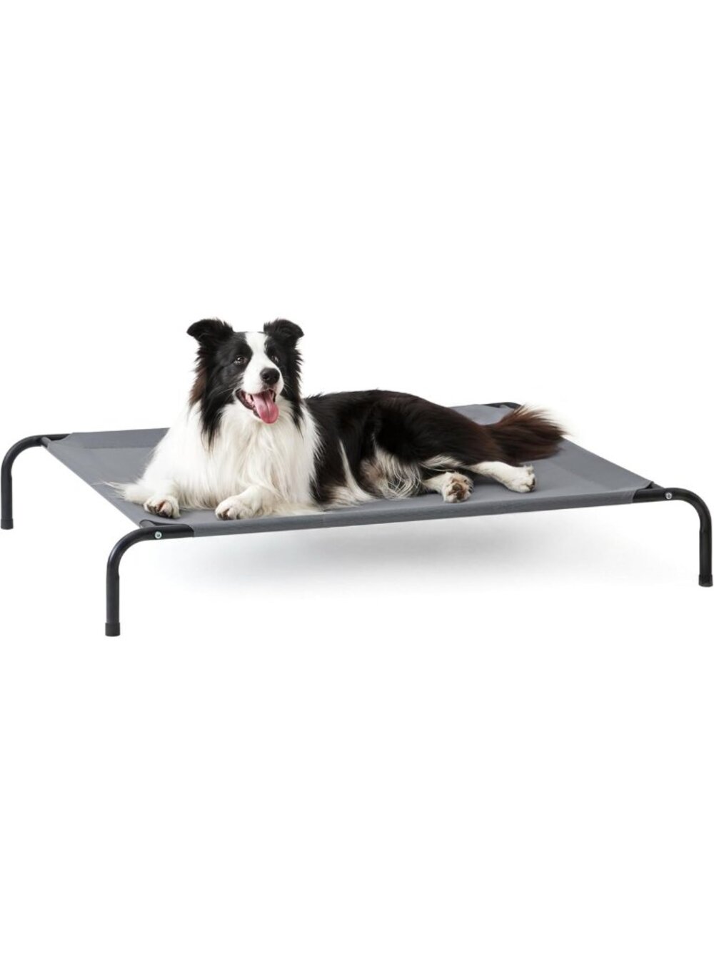 Elevated Cooling Dog Bed for Large Dogs - Portable Indoor/Outdoor Cot, 48" Grey